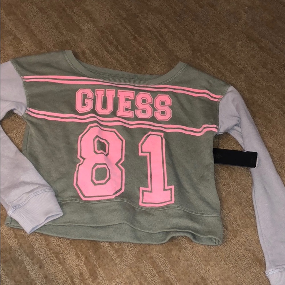Xs guess crop crew neck